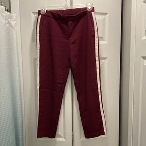 Old Navy Maroon Ankle Pants w/ Side Stripes